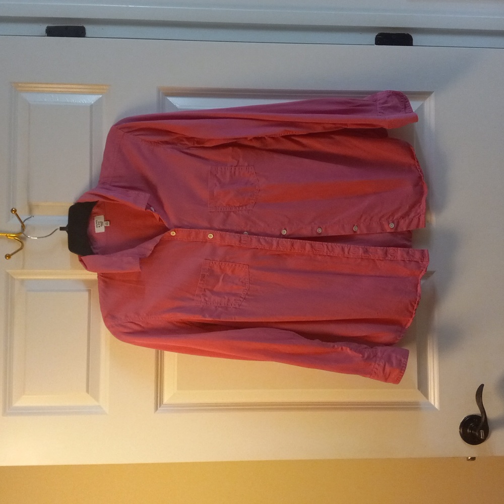 Crown & Ivy Bright Pink Long-Sleeve Button-Down Shirt Size 0X